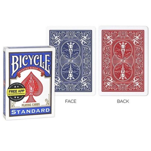 Carti de magie Bicycle Double Back cu spate rosu/albastru