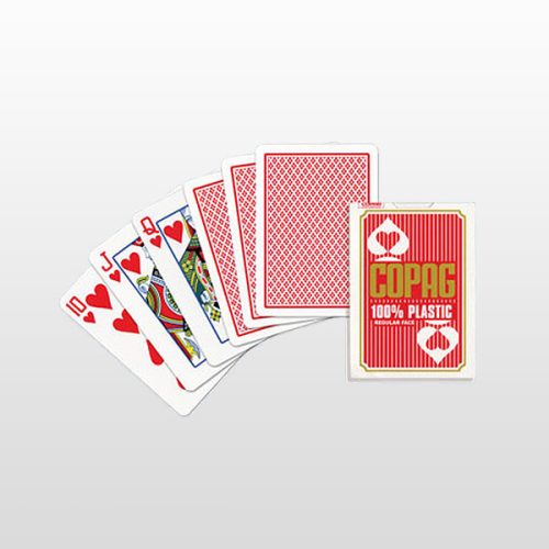 Cărţi Poker 100% plastic, COPAG, rosu, Regular Face (