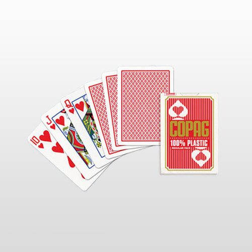 Carti Poker 100% plastic, COPAG, rosu, Regular Face