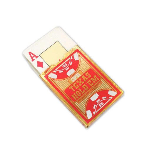Carti Poker Texas hold'em, 100% plastic, Gold Range rosu