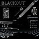Set sageti steel Winmau Blackout, 90% wolfram 24g