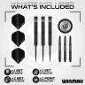 Set sageti darts steel Winmau BLACK OUT 90% wolfram, 21g