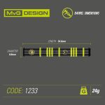 Set sageti Winmau steel MvG Ambition 24g, BRASS