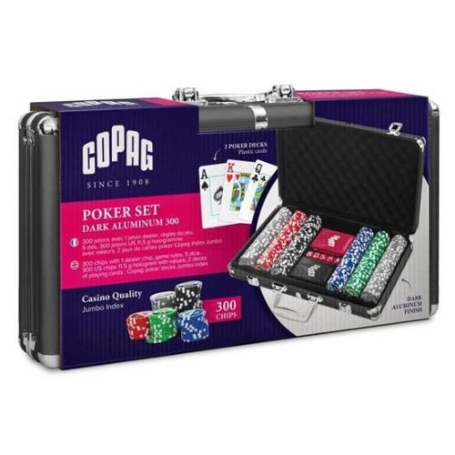 Set de poker 300 jetoane numerotate Grimaud in valiza neagra
