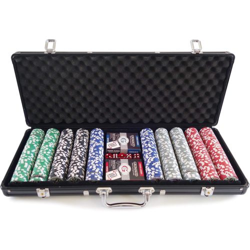 Set de poker 500 jetoane numerotate Grimaud in valiza neagra
