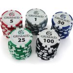 Set de poker 500 jetoane numerotate Grimaud in valiza neagra