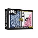 Carti de poker 100% plastic COPAG 1546 Jumbo Index – set dublu albastru-rosu