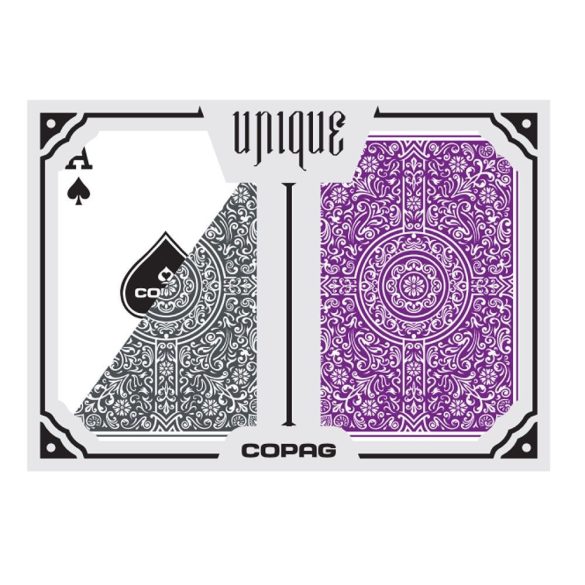 Carti poker 100% plastic, COPAG 1546, Jumbo index, mov-gri pachet dublu