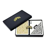 Carti poker 100% plastic, COPAG 1546 Regular index, negru-auriu pachet dublu