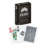 Carti de poker 100% plastic, Copag Elite Poker Jumbo cu numere mari, spate negru