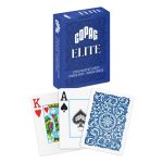Carti de poker 100% plastic, Copag Elite Poker Jumbo cu numere mari, spate albastru