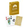 Carti de poker 100% plastic, Copag Elite Poker Jumbo, cu numere mari si spate auriu