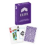 Carti de poker 100% plastic, Copag Elite Poker Jumbo, cu numere mari si spate mov