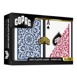 Carti de poker 100% plastic, COPAG 1546 Legacy, index standard, set dublu albastru-rosu