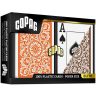 Carti poker 100% plastic, COPAG 1546 Elite, index jumbo, portocaliu-maro, pachet dublu