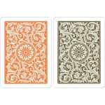 Carti poker 100% plastic, COPAG 1546 Elite, index jumbo, portocaliu-maro, pachet dublu