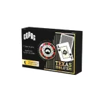 Carti de poker Copag Texas Hold'em Black GOLD Range, 100% plastic, cu dealer