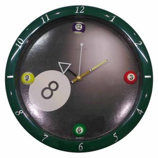 Ceas biliard rotund, negru 8