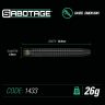 Set sageti steel Winmau Sabotage Black 26g 90% wolfram