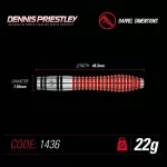 Set sageti Winmau steel D. Priestley 90% wolfram, Special Edition 22g