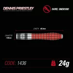 Set sageti Winmau steel D. Priestley 90% wolfram, Special Edition 24g