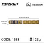 Set darts steel Winmau Ryan Branley 23g – 90% tungsten