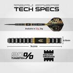 Set sageti darts steel Winmau Alex Spellman, 22g 90% wolfram