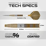 Set sageti darts steel Winmau Daryl Gurney Signature Edition 23g, 95% wolfram