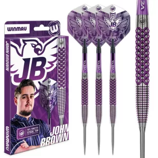 Set sageti darts steel Winmau John Brown 22g, 90% wolfram
