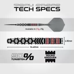 Set sageti darts steel Winmau Fornax Tapered 21g, 90% wolfram