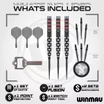 Set sageti darts steel Winmau Fornax Tapered 21g, 90% wolfram