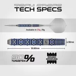Set sageti darts steel Winmau Lunaris Parallel 23g, 90% wolfram