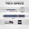   Set sageti darts steel Winmau Lunaris Parallel 23g, 90% wolfram