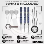 Set sageti darts steel Winmau Lunaris Parallel 23g, 90% wolfram