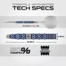   Set sageti darts seel Winmau Lunaris Tapered 22g, 90% wolfram