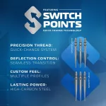 Set sageti darts seel Winmau Lunaris Tapered 22g, 90% wolfram