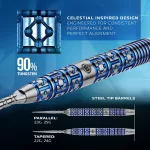 Set sageti darts seel Winmau Lunaris Tapered 22g, 90% wolfram