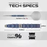   Set sageti darts steel Winmau Lunaris Tapered 24g, 90% wolfram