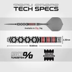 Set sageti darts steel Winmau SP Fornax parallel 24g, 90% wolfram