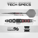Set sageti darts steel Winmau SP Fornax Torpedo, 90% wolfram