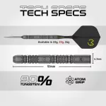 Set sageti darts steel Winmau SP MvG Signature Edition, 23g 90% wolfram