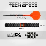 Set sageti darts steel Winmau Wmma Paton, 23g 90% wolfram