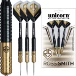 Set sageti darts steel Unicorn Ross Smith 22g, brass