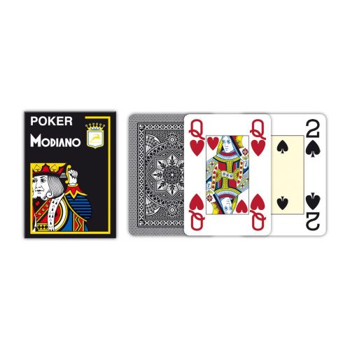 Carti Poker Modiano Cristallo, negru, 100% plastic