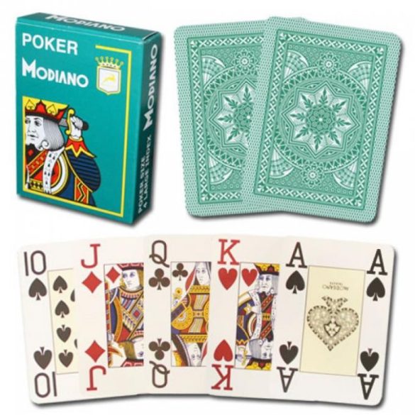 Carti de poker Modiano Cristallo 4 Jumbo Verde 100% plastic