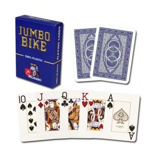 Carti de poker Modiano BIKE TROPHY 2 Jumbo Index albastru 100% p