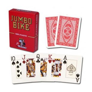 Carti de poker Modiano BIKE TROPHY 2 Jumbo Index rosu 100% plast