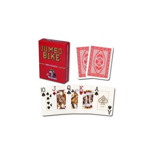 Carti de poker Modiano BIKE TROPHY 2 Jumbo Index rosu 100% plast