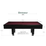 Masa biliard Dynamic Eliminator, pool marimea 8', negru