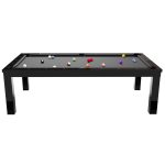 Masa de biliard-dining Rasson Penelope 8', negru lucios